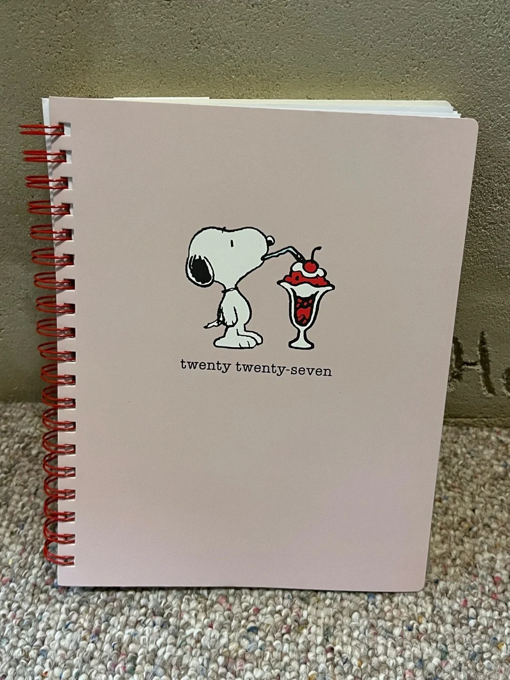 🆕 Peanuts Snoopy 2027 Pink Spiral Planner